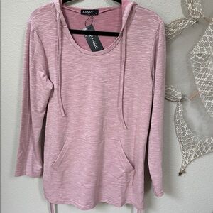 Heathered Pink pullover lightweight hoodie